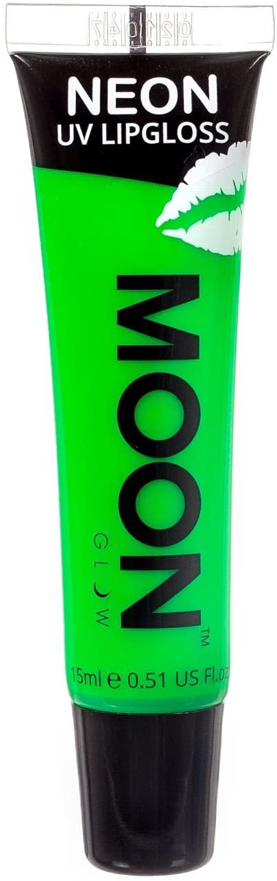 Moon Glow - Neon UV Lip Gloss 15ml Green Apple – Scented and glows brightly under UV!