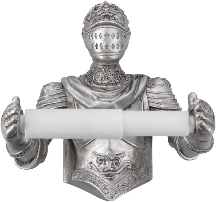 Nemesis Now Brave Knight Toilet Roll Holder 24cm Silver
