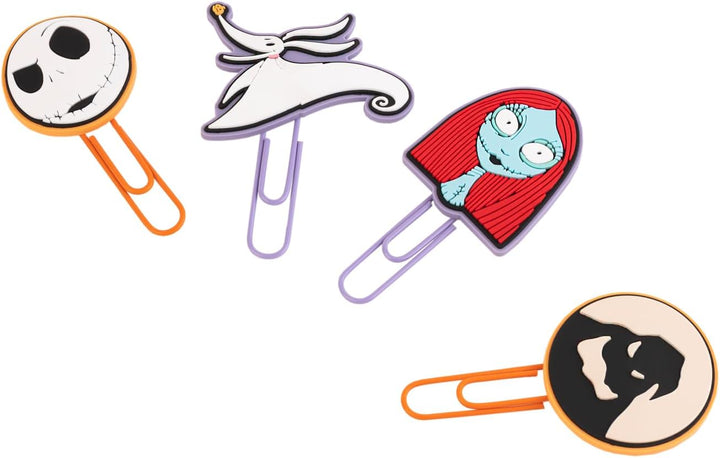 Grupo Erik The Nightmare Before Christmas Pack of 4 Paper Clips with Topper | Cute Bookmarks