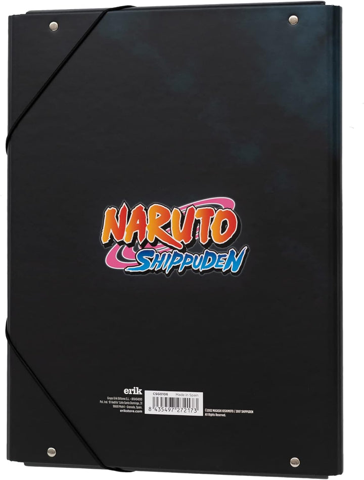 Grupo Erik Naruto Premium A4 File Folder - 13.4 x 10 inches / 3 Flap Folder - Document Organizer