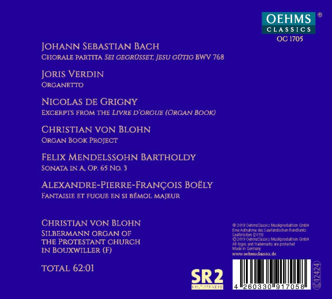 Splendid Silbermann [Christian von Blohn] [Oehms Classics: OC1705] [Audio CD]