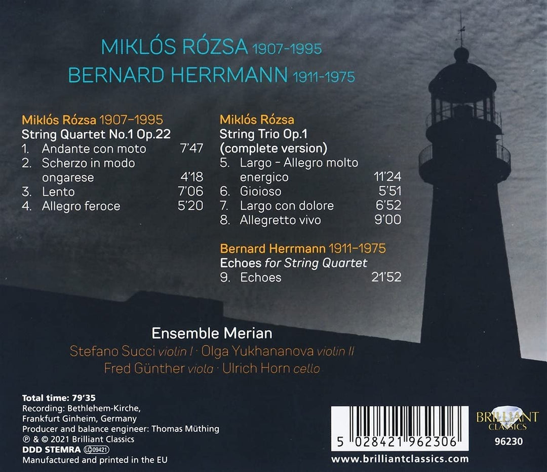 Ensemble Merian - Rozsa & Herrmann: Music for String Quartet [Audio CD]