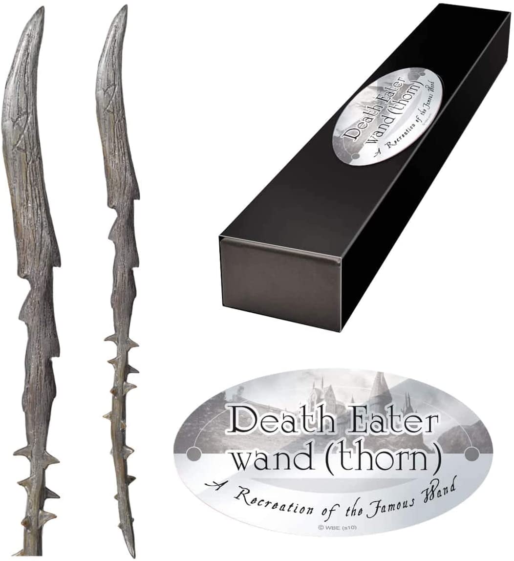 The Noble Collection Death Eater Thorn Character Wand 14in (34.5cm) Wizarding World Wand With Name Tag
