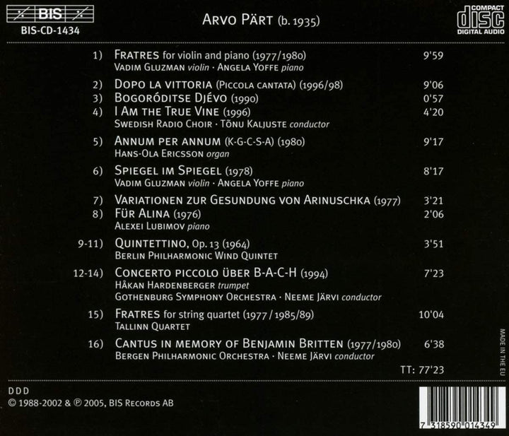 Bergen Philharmonic Orchestra - Arvo Pärt - Spiegel im Spiegel [Audio CD]