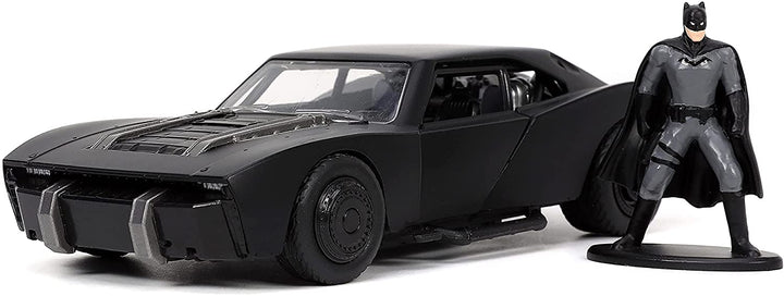 Jada 253213008 THE Batman Batmobile with Figure 1:32 in CDU, Black/White