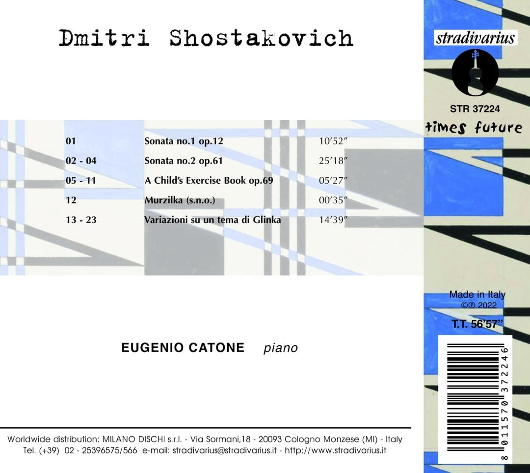 Shostakovich: Piano Works Vol. 2 [Eugenio Catone] [Stradivarius: STR37224] [Audio CD]