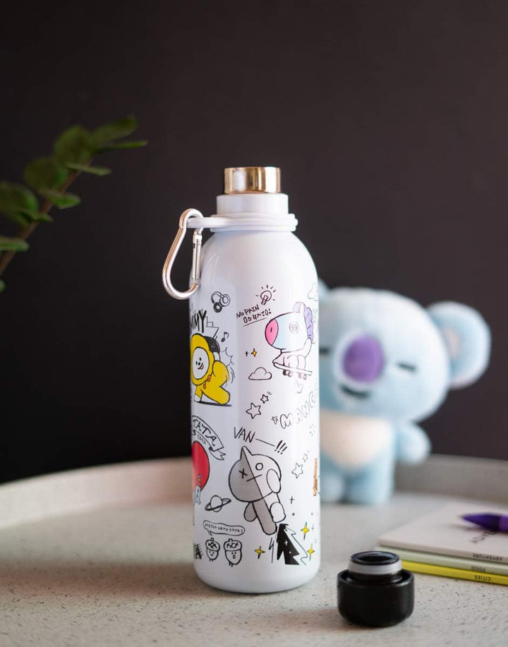 Grupo Erik BT21 Official Merchandise Water Bottle-Sports Bottle-500ml / Stainless Steel, Vacuum Insulated Water Bottle