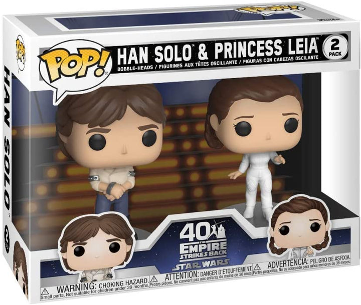 40 The Empire Strikes Back Star Wars Han Solo & Princess Leia Funko 46770 Pop! VInyl