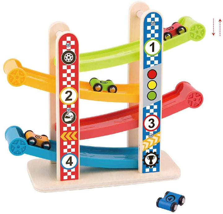 Tooky Toy 921 TY840 EA Wooden Sliding Tower-Small, Multicolour