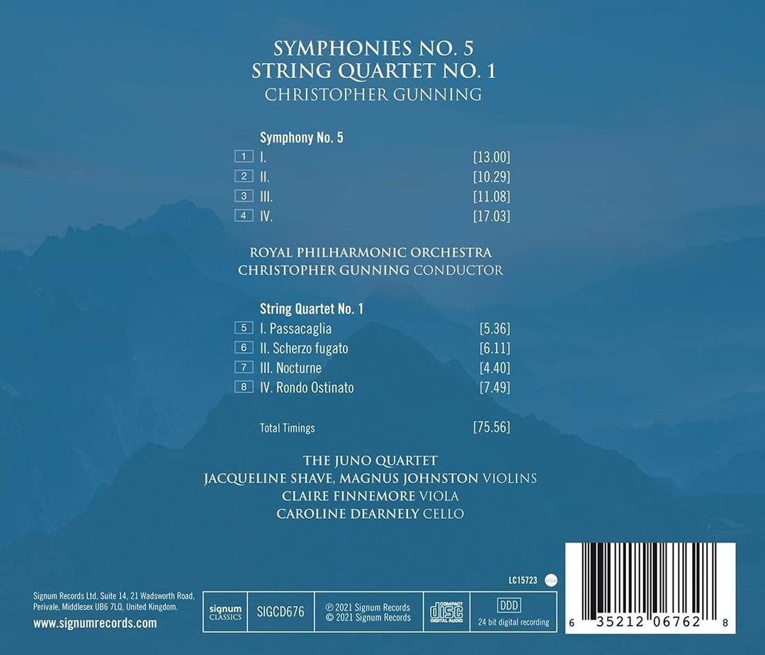 Gunning, Christopher - Christopher Gunning: Symphony No. 5/String Quartet No. 1 [Audio CD]