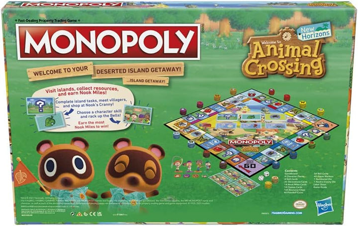 Monopoly Animal Crossing New Horizons Edition Brettspiel für Kinder ab 8 Jahren, unterhaltsames Spiel für 2–4 Spieler