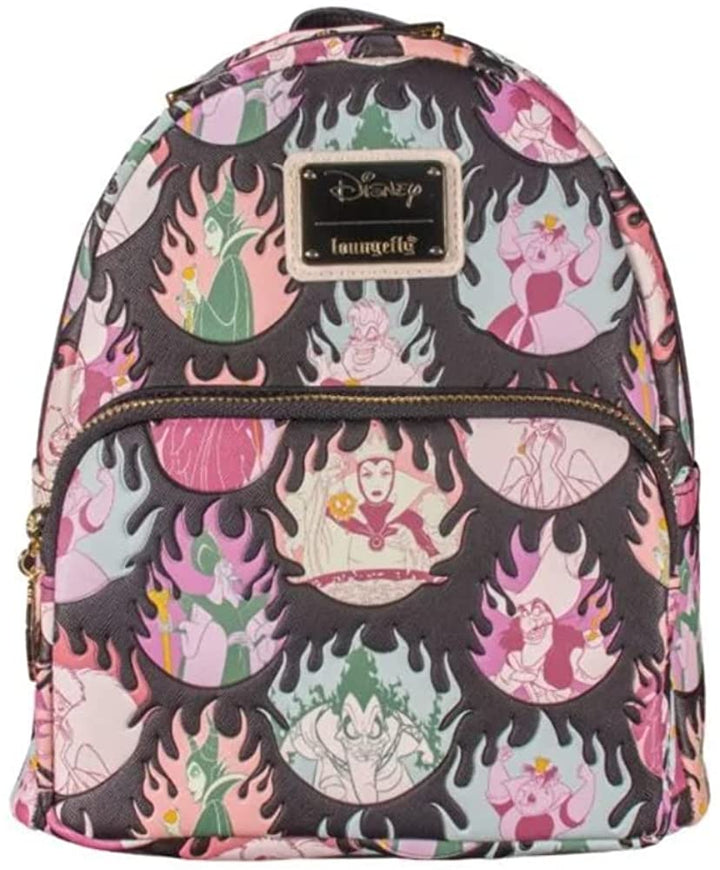 Loungefly Disney Villains Pastel Flames All Over Print Womens Double Strap Shoul