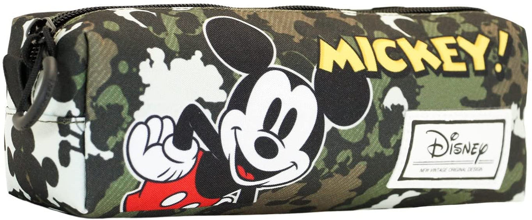 Mickey Mouse Surprise-Fan Square Pencil Case, Military Green