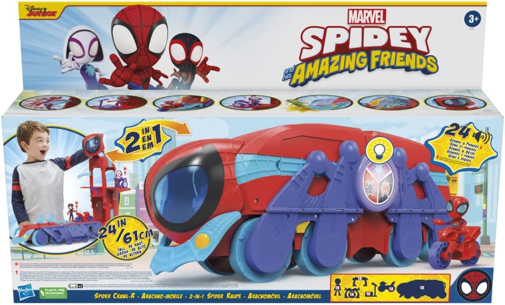 Hasbro Marvel Spidey and His Amazing Friends Spider Crawl-R 2-in-1 Deluxe Headqu