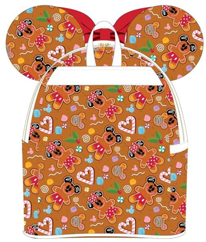 Loungefly Disney Christmas Gingerbread AOP Womens Double Strap Shoulder Bag Purs