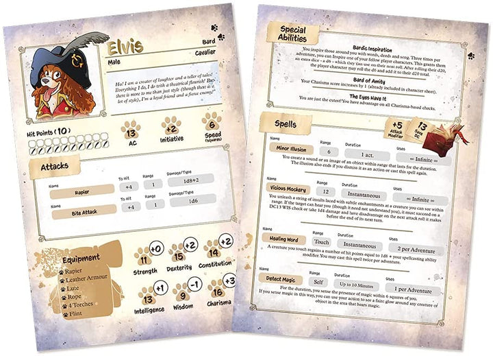 Animal Adventures: Starter Set - Beginner’s Roleplaying Tabletop Game with Detailed RPG Dog and Cat Miniatures, Game Map, Character Sheets, Easy to Learn Rules, 5e Campaign Compatible