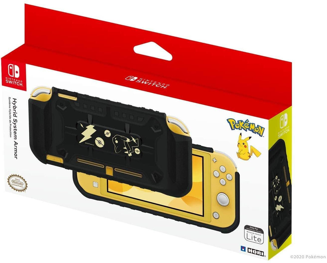 HORI Hybrid System Armor (Pikachu Black & Gold) for Nintendo Switch Lite (Ninten