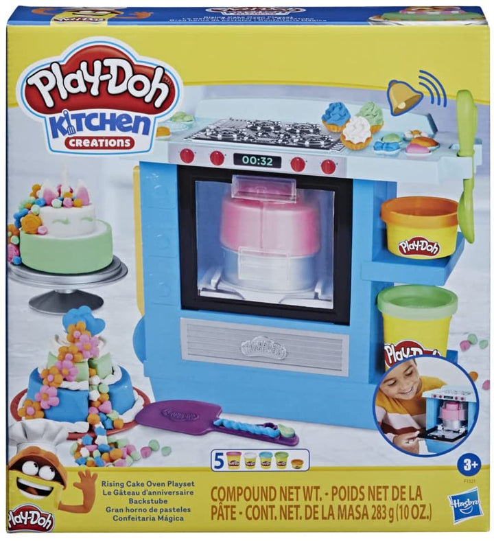 Play-Doh Kitchen Creations Rising Cake Oven Playset for Kids 3 Years and Up with 5 Cans, Non-Toxic