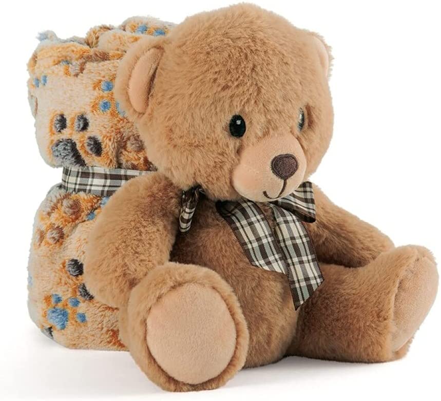 Perletti TOYS Teddy Bear Plush with Blanket in Gift Pack (st1)