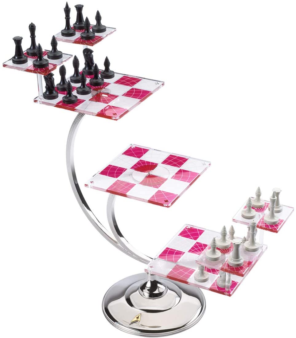 The Noble Collection Star Trek Tri-Dimensional Chess Set - 32 Highly Detailed Plastic Chess Pieces - Officially Licensed Star Trek TV Show Game Gifts
