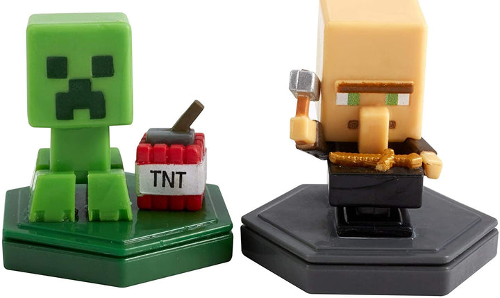 Minecraft Earth Boost Mini Figures 2-Pack NFC-Chip Toys, Earth Augmented Reality Mobile Game, Based on Video Game, Great for Playing, Trading, and Collecting, Adventure Toy for Boys and Girl