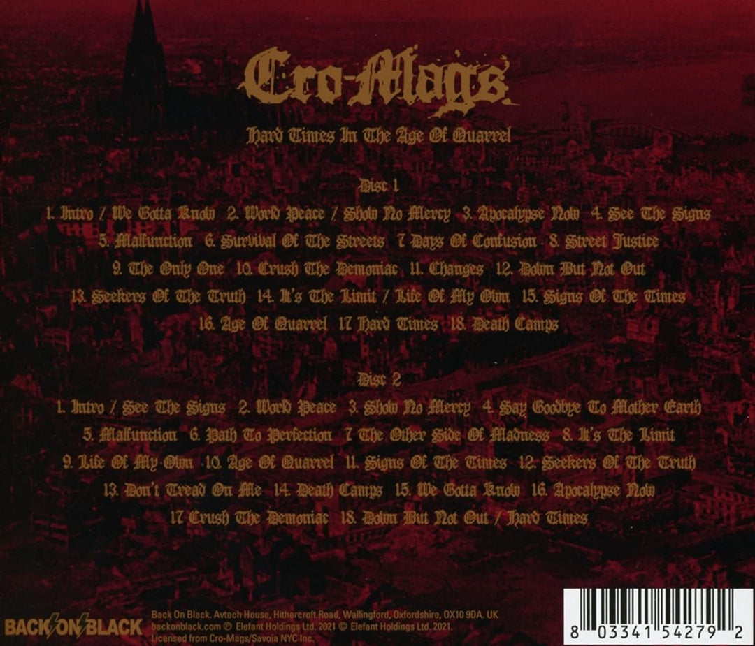 Cro-Mags - Hard Times In The Age Of Quarrel [Audio CD]