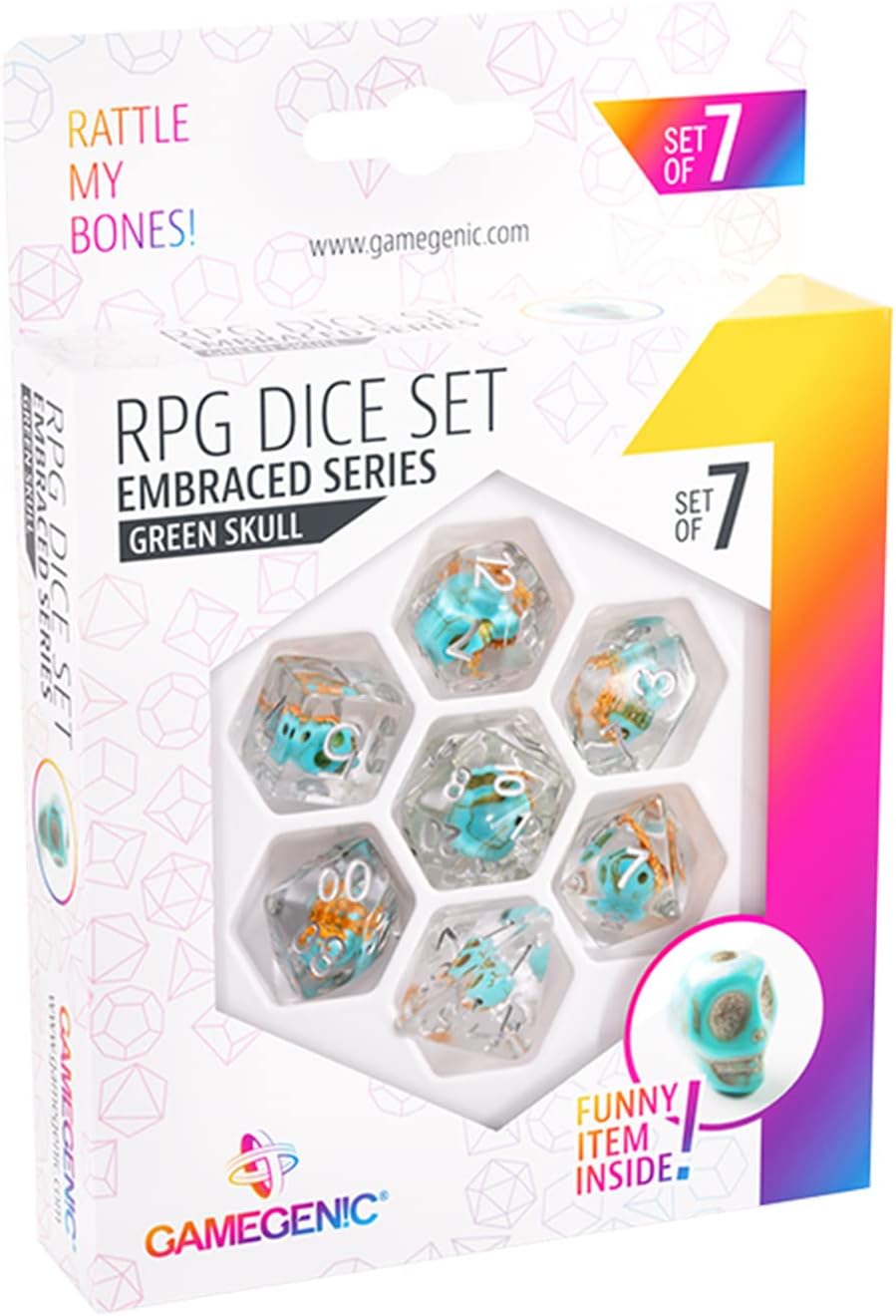 Embraced Series RPG Dice Set | Set of 7 Dice in a Variety of Sizes Designed for