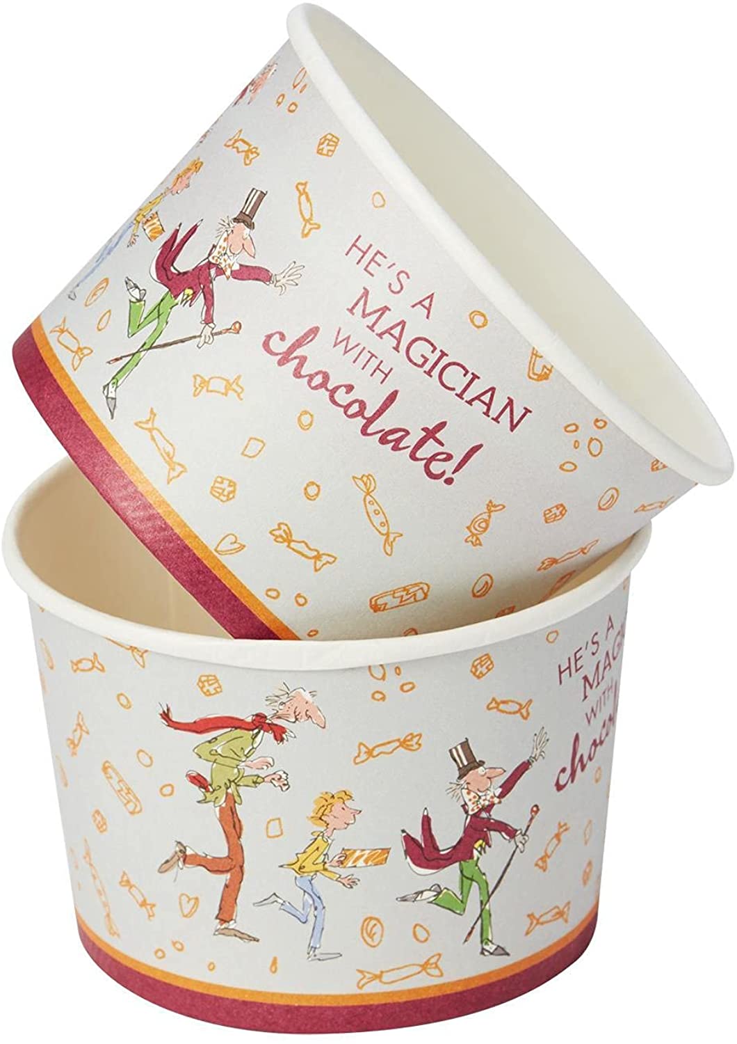 Smiffys Officially Licensed Roald Dahl Tableware Party Treat Tubs x8