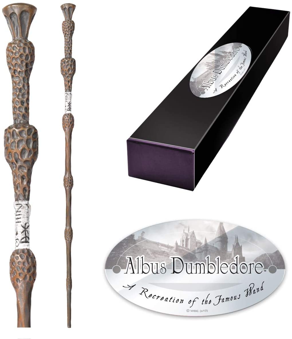 The Noble Collection Professor Albus Dumbledore Character Wand 16in (40cm) Wizarding World Wand With Name Tag