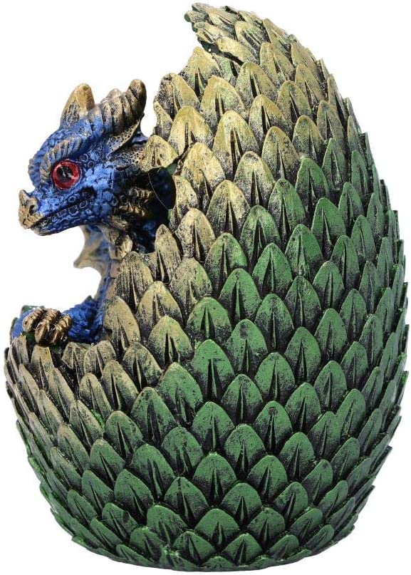 Nemesis Now U5000R0 Blue Geode Home Glittering Hatchling and Egg Figurine, Polyr