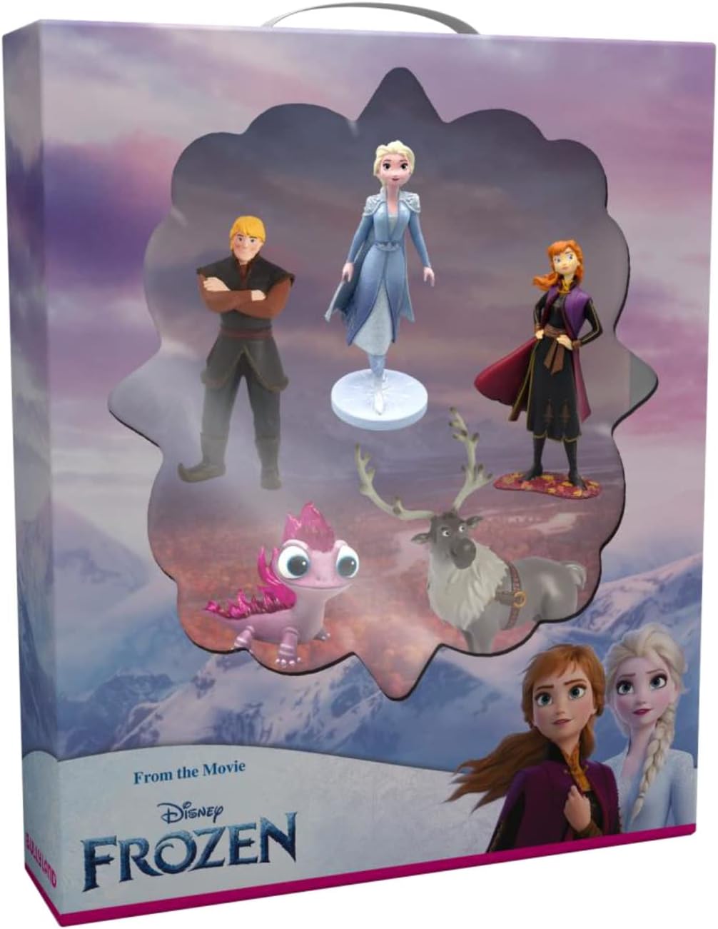 Bullyland 13414 Toy Figures Set Princess Elsa, Anna, Salamander Bruni, Kristoff