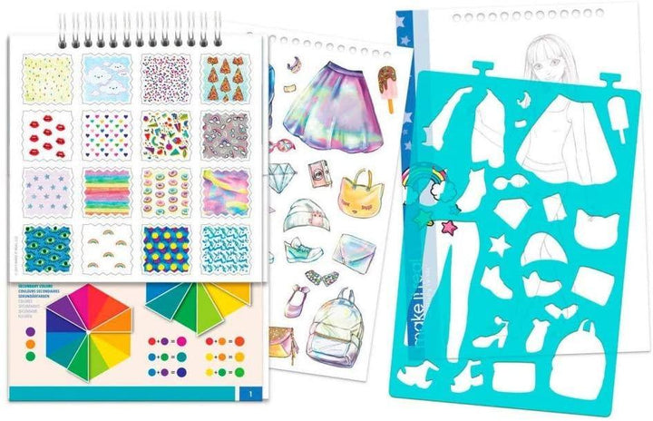 Make It Real Fashion Design Sketchbook Digital Dream Inspirational Fashion Design Coloring Book for Girls - Yachew