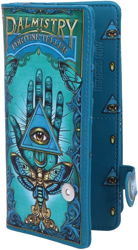 Nemesis Now Palmistry Embossed Purse 18.5cm, Polyurethane, Blue