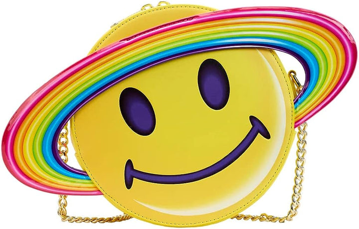 Loungefly Lisa Frank: Yellow Rainbow Ring Saturn Crossbody Bag