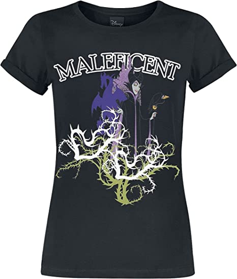 Disney - Maleficent - Gel Printed Women's T-Shirt (XL) Black