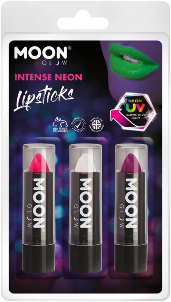 Smiffys Moon Glow Intense Neon UV Lipstick,
