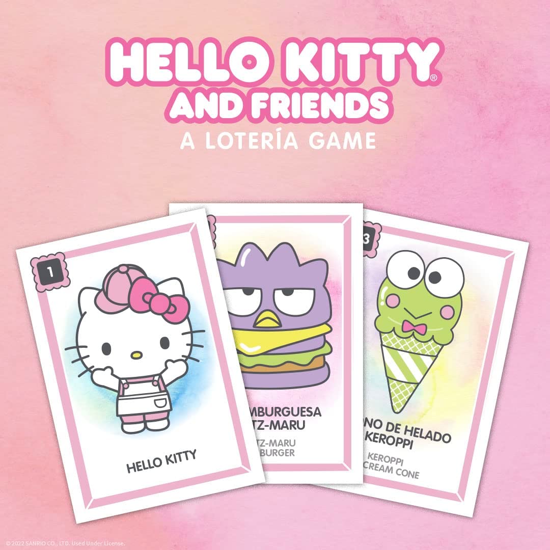 Hello Kitty® and Friends Loteria|Traditional Loteria Mexicana Game of Chance|Bingo Style Game Featuring Custom Artwork & Illustrations from Hello Kitty|Inspired by Spanish Words & Mexican Culture