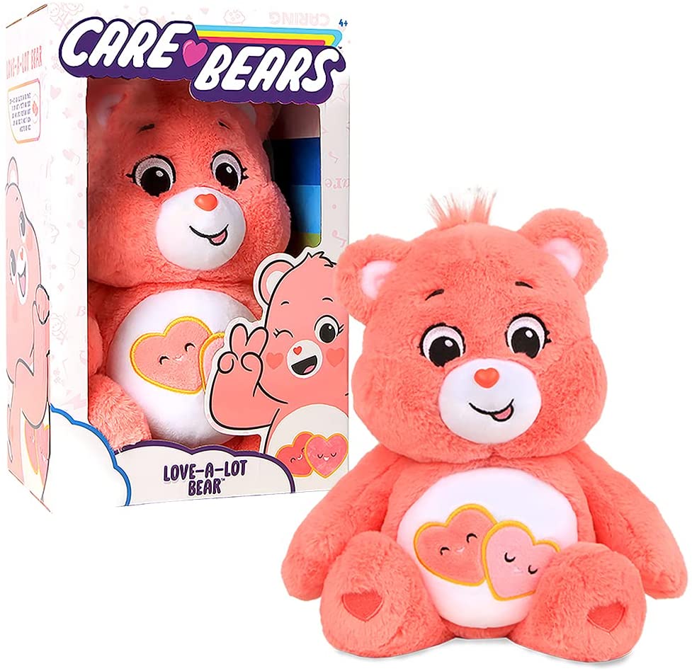 Care Bears 22084 14 Inch Medium Plush Love-A-Lot Bear, Collectable Cute Plush Toy, Cuddly Toys for Children, Soft Toys for Girls and Boys, Cute Teddies Suitable for Girls and Boys Aged 4 Years +