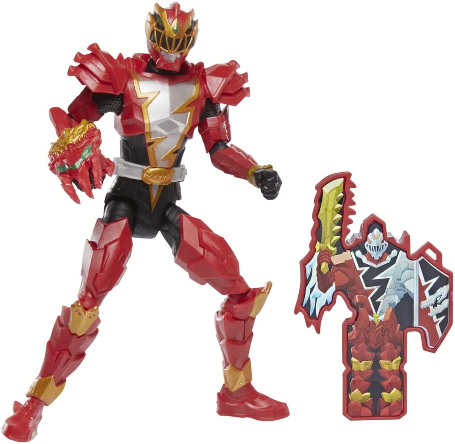 Power Rangers Dino Fury Dino Knight Red Ranger 15 cm Action Figure Toy with Dino