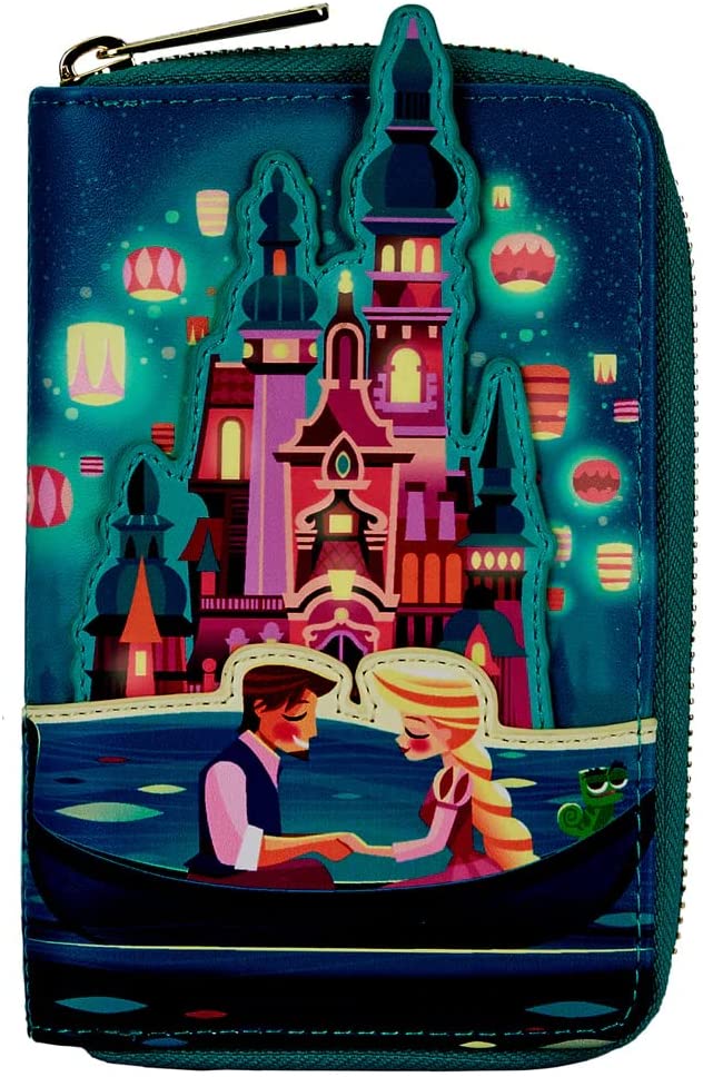 Loungefly Disney Tangled Rapunzel Castle Glow in the Dark Zip Around Wallet