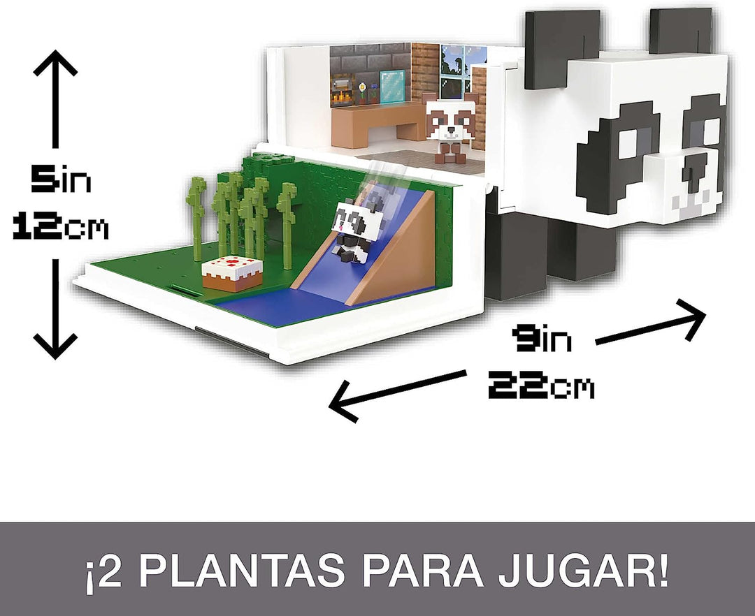 ?Minecraft Toys Panda Playhouse Playset and Mob Head Mini Figure, Gift for Kids