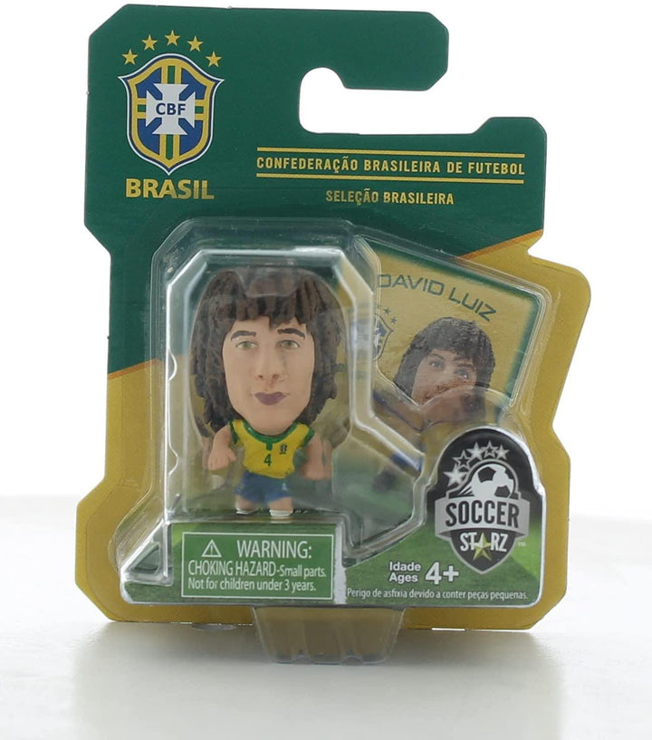 SoccerStarz Brazil International Figure Blister Pack Featuring David Luiz in Home Kit - Yachew