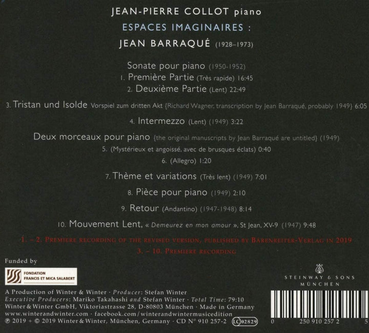 Collot: Espaces Imaginaires [Jean-Pierre Collot] [Winter & Winter: 9102572] [Audio CD]