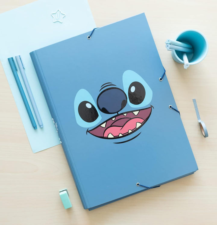 Grupo Erik Disney Stitch Tropical Premium A4 File Folder | 13.4 x 10 inches - 3 Flap Folder | Document Organizer