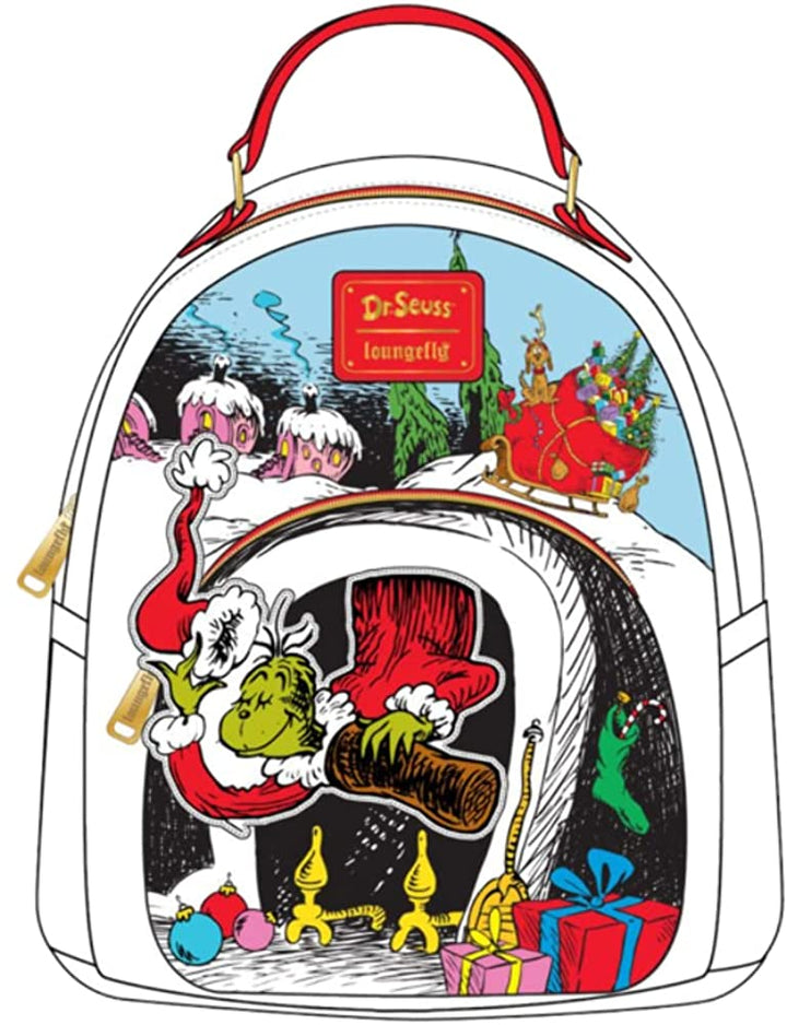 Loungefly Dr. Seuss The Grinch Chimney Thief Adult Womens Double Strap Shoulder