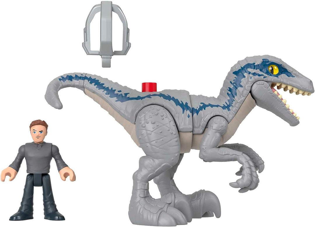 Imaginext Jurassic World Dominion Dinosaur Toy Set with Blue and Owen Grady for Preschool Pretend Play