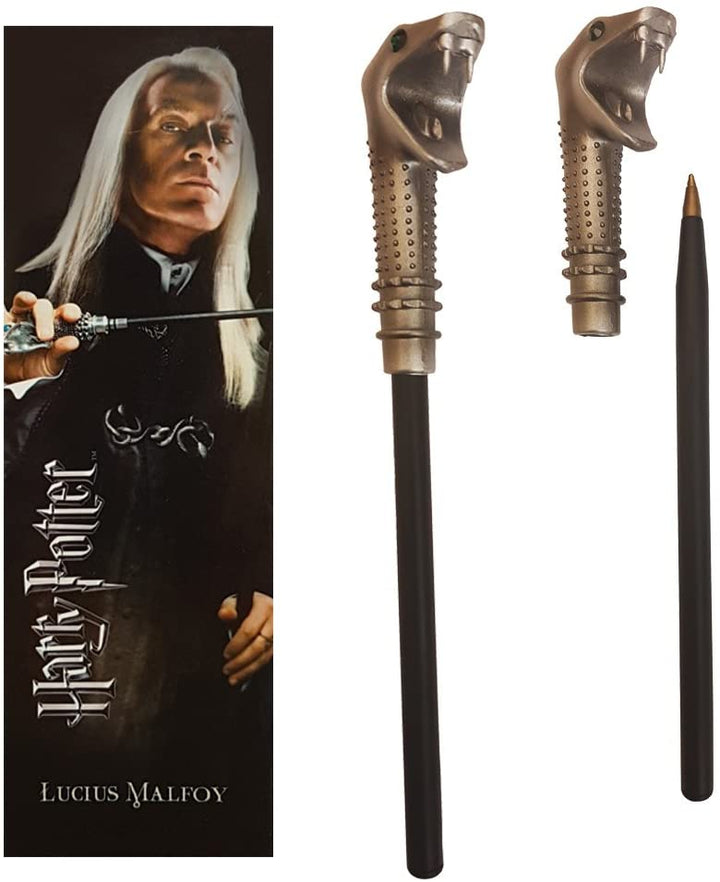 The Noble Collection Harry Potter Lucius Malfoy Wand Pen and Bookmark - 9in (23cm) Stationery Pack - Officially Licensed Film Set Movie Props Wand Gifts