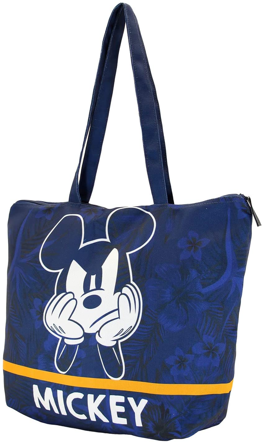 Mickey Mouse Blue-Small Soleil Beach Bag, Dark Blue