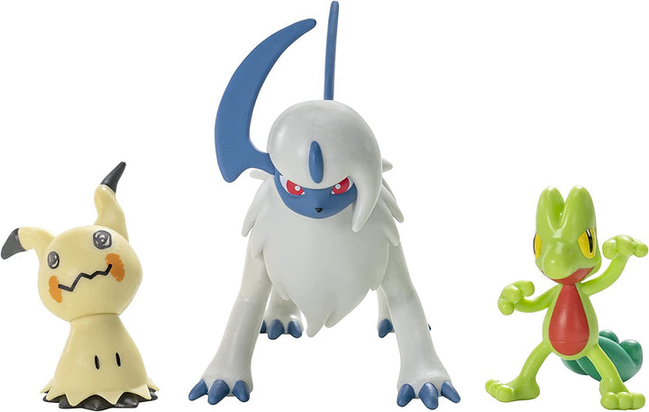 Pokèmon POKEMON PKW2679 3 Pack-Features 2 Treecko, Mimikyu & 3-Inch Absol Battle