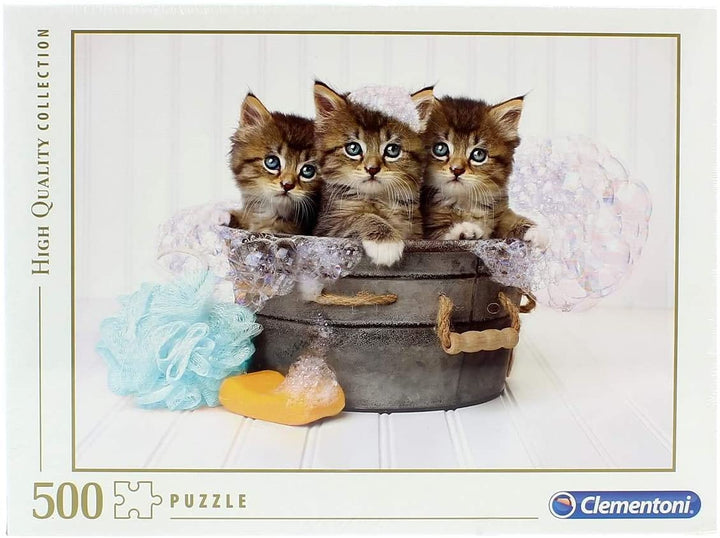 Clementoni - 35065 - Collection Puzzle for Adults and Children- Kittens and Soap-500 Pieces